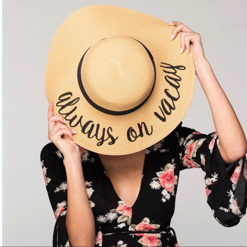 Always on vacay straw hat